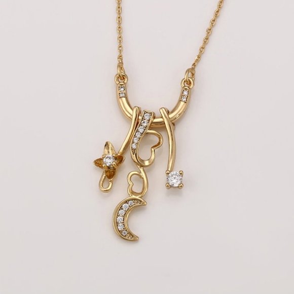 Love the Moon Drop 18KGP Necklace - Picture 3 of 9